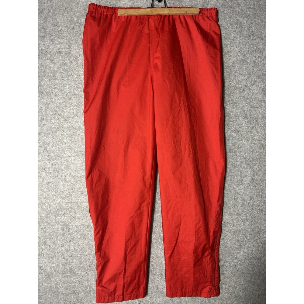 VTG Eddie Bauer Gore-Tex Rain‎ Pants Mens Large Red Waterproof Packable Hiking